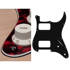   ST-332-RR Boston  pickguard, Stallion, HH, 2 pot holes, 3-5 switch, 3 ply, tiger red