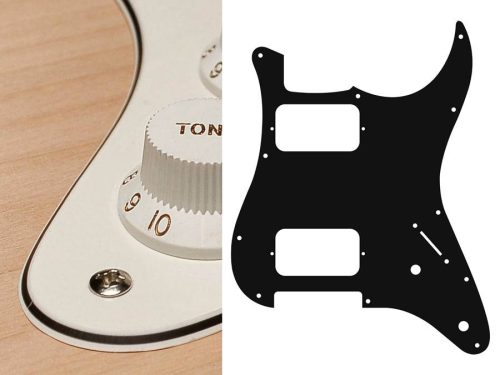 ST-332-VW Boston  pickguard, Stallion, HH, 2 pot holes, 3-5 switch, 3 ply, vintage white