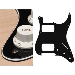   ST-333-B Boston  pickguard, Stallion, HH, 3 pot holes, 3-5 switch, 3 ply, black