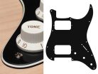 ST-333-BC Boston  pickguard, Stallion, HH, 3 pot holes, 3-5 switch, 3 ply, black and cream