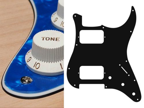 ST-333-PBU Boston  pickguard, Stallion, HH, 3 pot holes, 3-5 switch, 3 ply, pearl blue