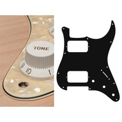   ST-333-PC Boston  pickguard, Stallion, HH, 3 pot holes, 3-5 switch, 3 ply, pearl cream