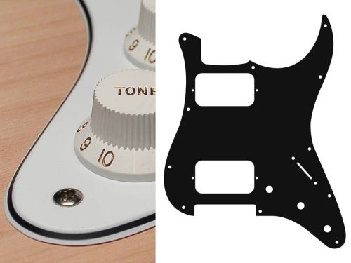 ST-333-W Boston  pickguard, Stallion, HH, 3 pot holes, 3-5 switch, 3 ply, white