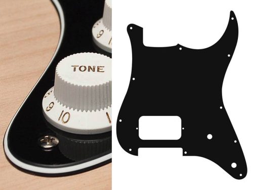 ST-344-B Boston  pickguard, Stallion, H, 2 pot holes, 3 ply, black