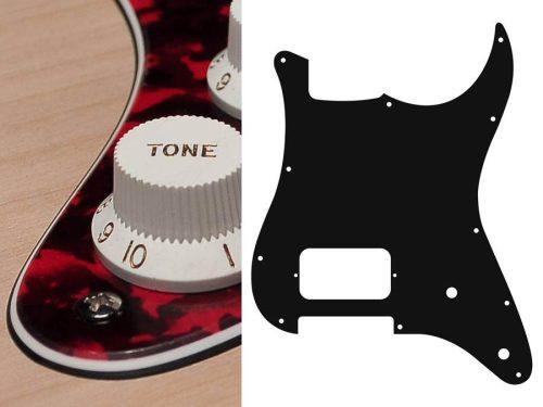 ST-344-RR Boston  pickguard, Stallion, H, 2 pot holes, 3 ply, tiger red