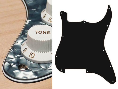 ST-400-PB Boston  pickguard, Stallion, no holes (only screw holes), 4 ply, pearl black