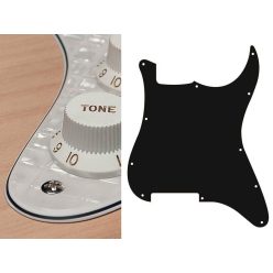   ST-400-PWW Boston  pickguard, Stallion, no holes (only screw holes), 4 ply, pearl white webbing