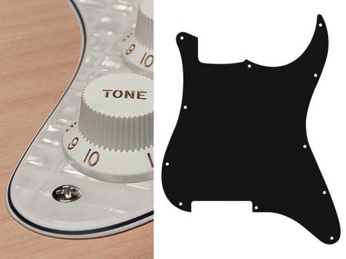 ST-400-PWW Boston  pickguard, Stallion, no holes (only screw holes), 4 ply, pearl white webbing