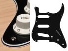 ST-413-B Boston  pickguard, Stallion, standard, SSS, 3 pot holes, 3-5 switch, 4 ply, black