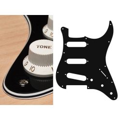   ST-413-B Boston  pickguard, Stallion, standard, SSS, 3 pot holes, 3-5 switch, 4 ply, black