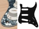 ST-413-PB Boston  pickguard, Stallion, standard, SSS, 3 pot holes, 3-5 switch, 4 ply, pearl black