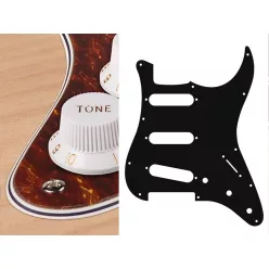   ST-413-T Boston  pickguard, Stallion, standard, SSS, 3 pot holes, 3-5 switch, 4 ply, tortoise