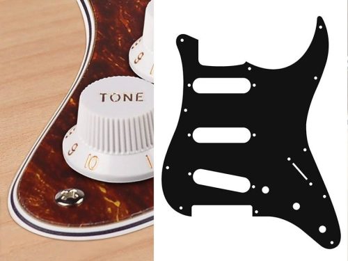 ST-413-T Boston  pickguard, Stallion, standard, SSS, 3 pot holes, 3-5 switch, 4 ply, tortoise