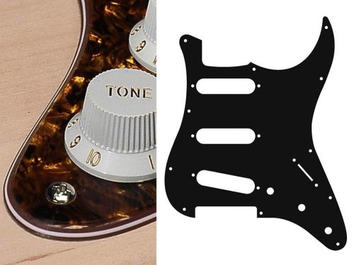 ST-413-TBP Boston  pickguard, Stallion, standard, SSS, 3 pot holes, 3-5 switch, 4 ply, tortoise brown pearl