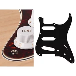   ST-413-TI Boston  pickguard, Stallion, standard, SSS, 3 pot holes, 3-5 switch, 4 ply, tortoise intense
