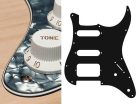 ST-422-PB Boston  pickguard, Stallion, SSH, 2 pot holes, 3-5 switch, 4 ply, pearl black