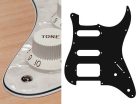 ST-422-PW Boston  pickguard, Stallion, SSH, 2 pot holes, 3-5 switch, 4 ply, pearl white