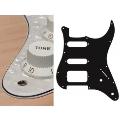   ST-422-PWW Boston  pickguard, Stallion, SSH, 2 pot holes, 3-5 switch, 4 ply, pearl white webbing