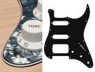 ST-423-PB Boston  pickguard, Stallion, SSH, 3 pot holes, 3-5 switch, 4 ply, pearl black