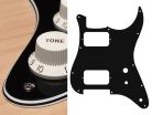 ST-431-B Boston  pickguard, Stallion, HH, 2 pot holes, toggle switch, 4 ply, black