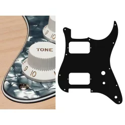   ST-431-PB Boston  pickguard, Stallion, HH, 2 pot holes, toggle switch, 4 ply, pearl black