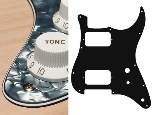 ST-431-PB Boston  pickguard, Stallion, HH, 2 pot holes, toggle switch, 4 ply, pearl black