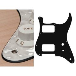   ST-431-PW Boston  pickguard, Stallion, HH, 2 pot holes, toggle switch, 4 ply, pearl white