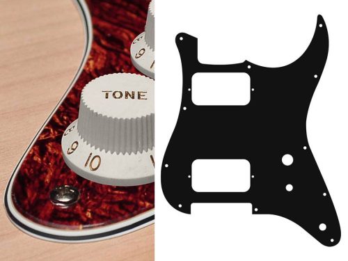 ST-431-TM Boston  pickguard, Stallion, HH, 2 pot holes, toggle switch, 4 ply, tortoise medium