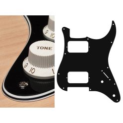   ST-432-B Boston  pickguard, Stallion, HH, 2 pot holes, 3-5 switch, 4 ply, black