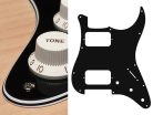 ST-433-B Boston  pickguard, Stallion, HH, 3 pot holes, 3-5 switch, 4 ply, black