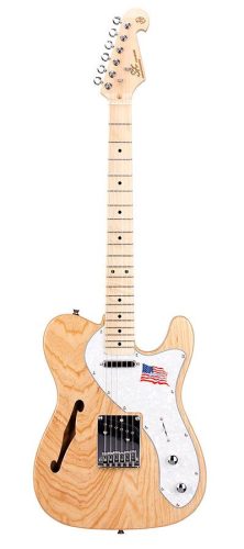 STL/H/NA SX  ASH Series thinline Teaser style electric guitar, American swamp ash, maple fb, natural