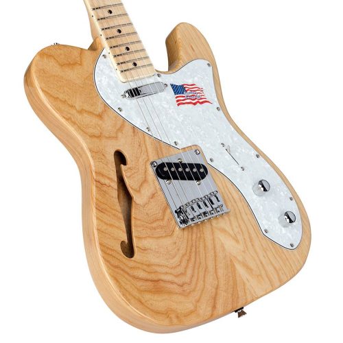 STL/H/NA SX  ASH Series thinline Teaser style electric guitar, American swamp ash, maple fb, natural