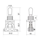 SW-20-BN2 Boston  toggle switch 3-way, made in Japan, black hardware and parts, nickel contacts