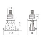 SW-20-GC Boston  toggle switch 3-way, made in Japan, gold contacts, no switch tip