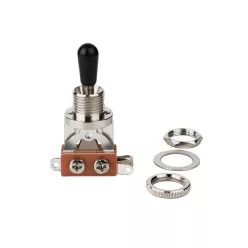   SW-23-NB Boston  toggle switch 3-way, open, black cap, nickel