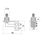 SW-75-RA Boston  angled toggle switch 3-way, for 3-pickup guitars, made in Japan, nickel contacts, no switch tip