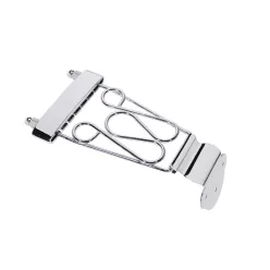   T-3-C Boston  tailpiece for semi acoustic guitar, length 46 + 115mm, with 2 curls, chrome