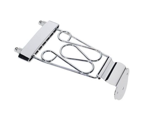 T-3-C Boston  tailpiece for semi acoustic guitar, length 46 + 115mm, with 2 curls, chrome