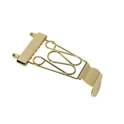   T-3-G Boston  tailpiece for semi acoustic guitar, length 46 + 115mm, with 2 curls, gold