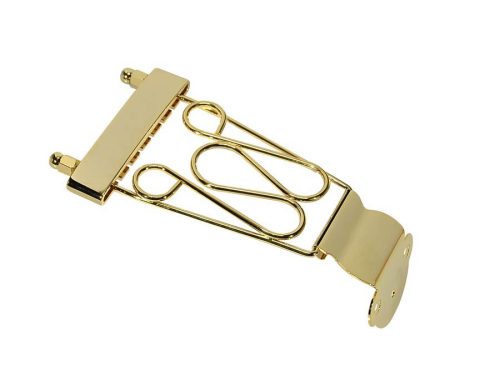 T-3-G Boston  tailpiece for semi acoustic guitar, length 46 + 115mm, with 2 curls, gold