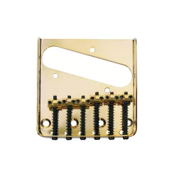   T-40-G Boston  bridge-tailpiece, Teaser tray style, 6 grooved saddles, gold
