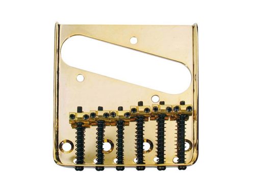 T-40-G Boston  bridge-tailpiece, Teaser tray style, 6 grooved saddles, gold