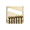 T-40-G Boston  bridge-tailpiece, Teaser tray style, 6 grooved saddles, gold