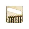 T-40-G Boston  bridge-tailpiece, Teaser tray style, 6 grooved saddles, gold