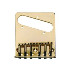   T-62-G Boston  bridge-tailpiece, Teaser, grooved saddles, flat plate, gold, 80,5mm x 98,3mm