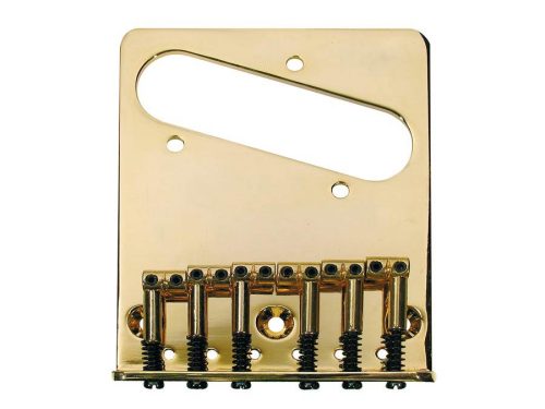 T-62-G Boston  bridge-tailpiece, Teaser, grooved saddles, flat plate, gold, 80,5mm x 98,3mm