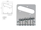 T-64-C Boston  bridge-tailpiece, Teaser, grooved saddles, flat plate, strings-in-bridge or through-body, chrome