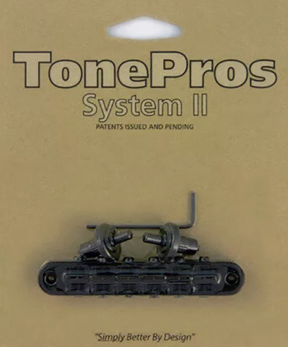 T3BP-BK TonePros  T3BP tune-o-matic bridge, for USA guitars, black