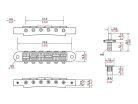 T3BP-N TonePros  T3BP tune-o-matic bridge, for USA guitars, nickel