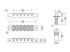 T3BT-CH TonePros  T3BT tune-o-matic bridge, metric/for import guitars, chrome